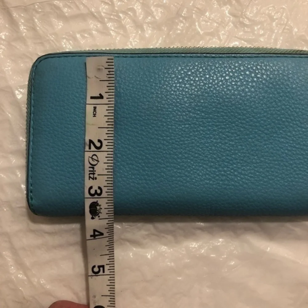 Michael kors blue leather clutch wristlet wallet bag